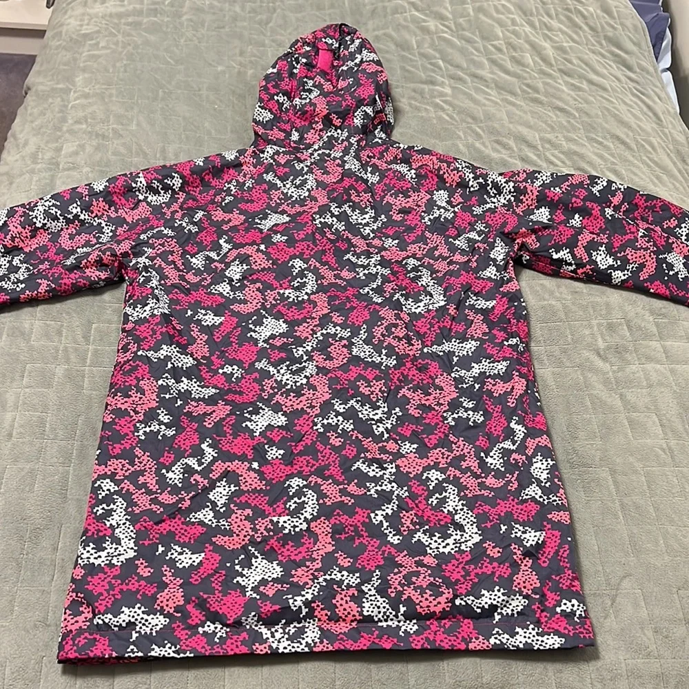 Columbia Hooded Jacket, Windbreaker, Rain, Pink, Gray, Lightweight, Size XL - Picture 3 of 10